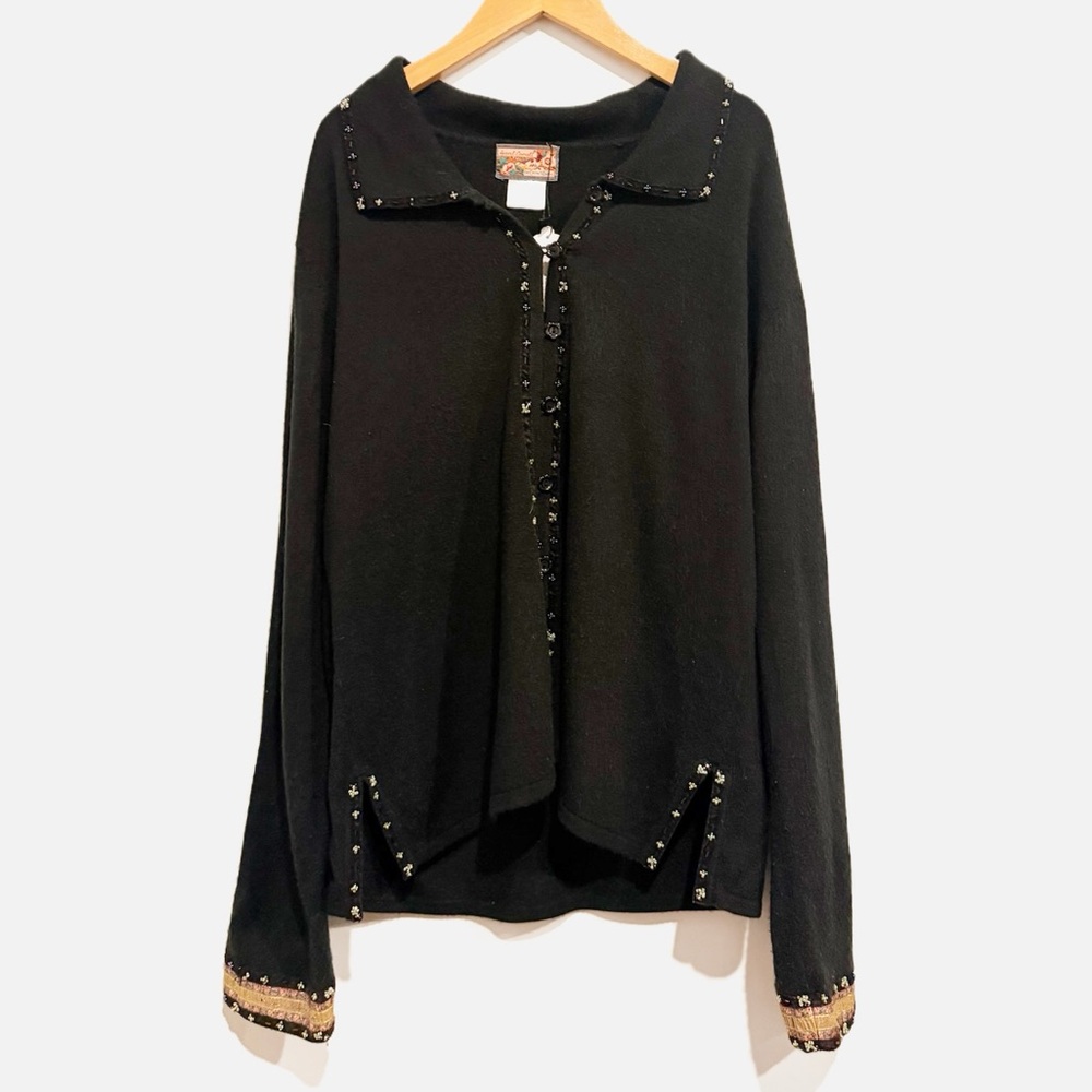 April Cornell Vintage Beaded Cardigan Size Large‎
